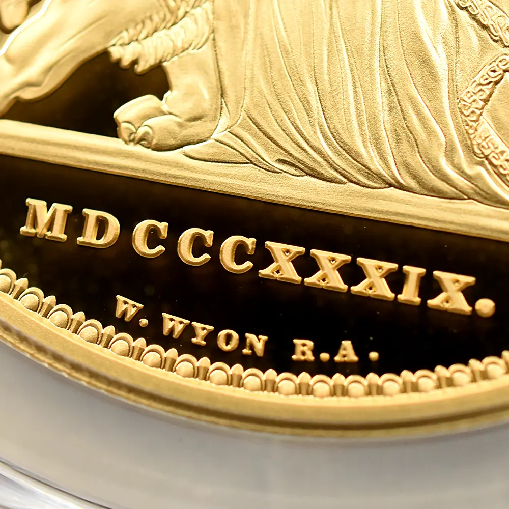 モダンコイン12：6227 オルダニー島 2019 エリザベス2世 ウナ＆ライオン 5ポンド金貨 PCGS PR70DC 箱付き