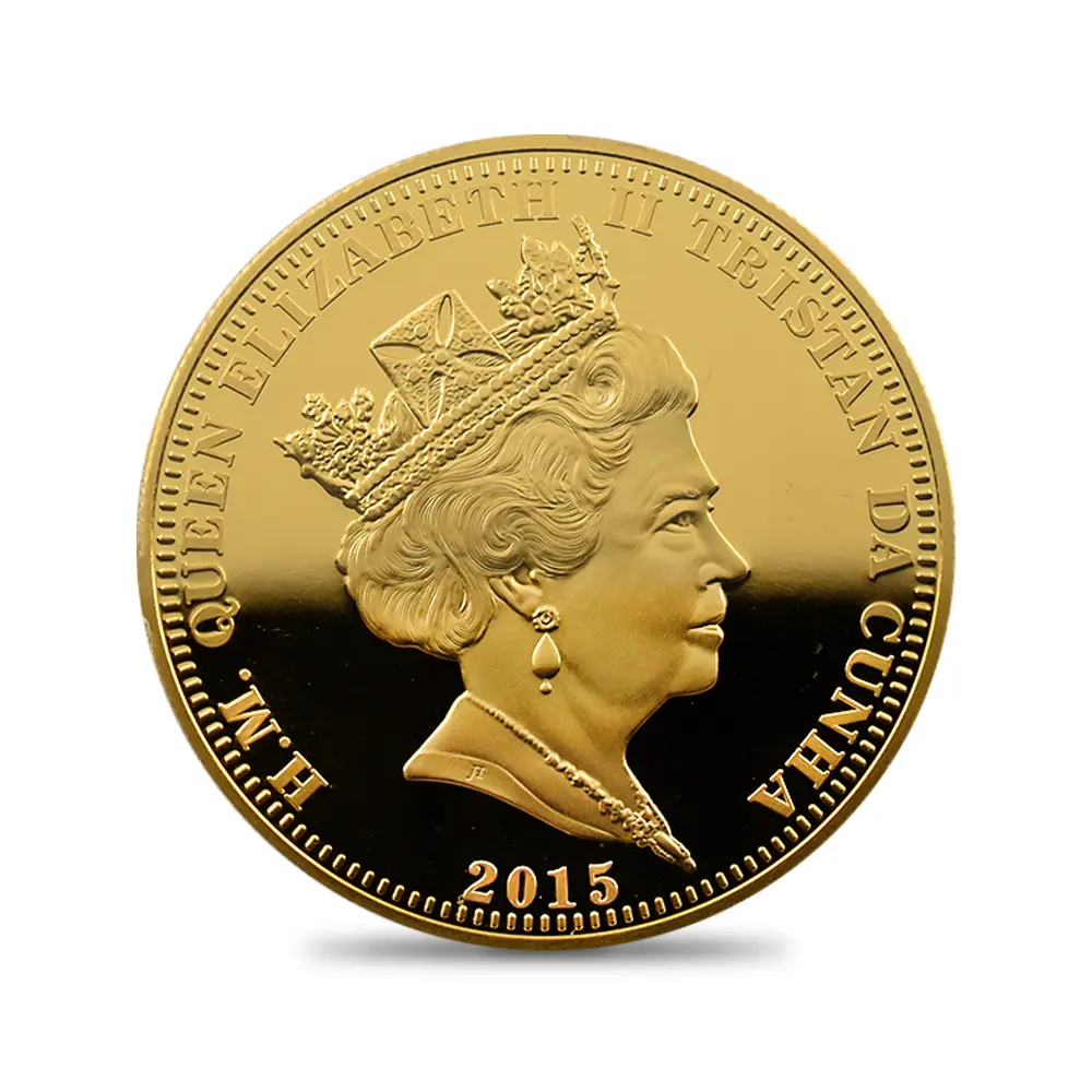 モダンコイン3：6235 トリスタンダクーニャ 2015  エリザベス2世 最長在位記念 100ポンド金貨 PCGS PR69DC