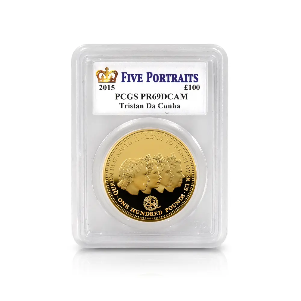 モダンコイン4：6235 トリスタンダクーニャ 2015  エリザベス2世 最長在位記念 100ポンド金貨 PCGS PR69DC