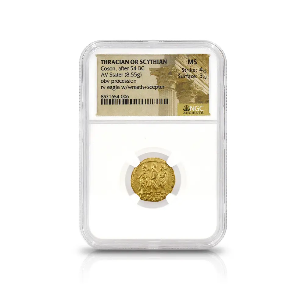 古代コイン4：6241 古代ギリシア トラキア・スキタイ コソン 紀元前54年以降 スタテル 金貨 NGC MS Strike: 4/5 Surface: 3/5