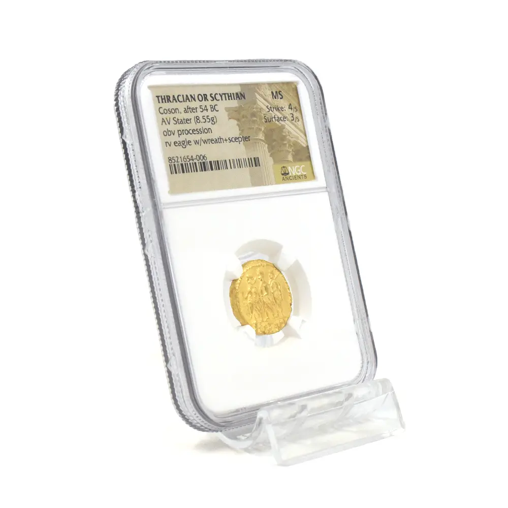 古代コイン6：6241 古代ギリシア トラキア・スキタイ コソン 紀元前54年以降 スタテル 金貨 NGC MS Strike: 4/5 Surface: 3/5