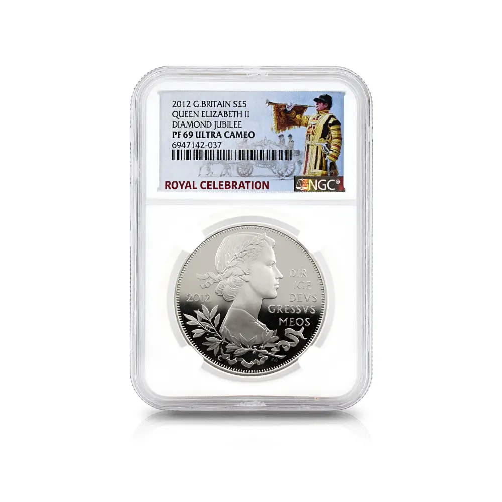 モダンコイン4：6249 2012 エリザベス2世 即位60周年記念 ダイアモンドジュビリー 5ポンド銀貨 NGC PF69UC