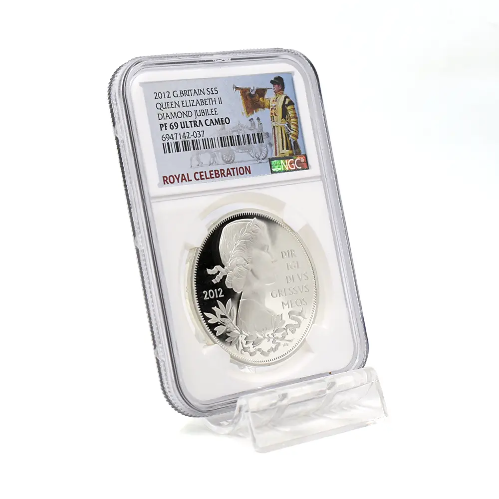モダンコイン6：6249 2012 エリザベス2世 即位60周年記念 ダイアモンドジュビリー 5ポンド銀貨 NGC PF69UC