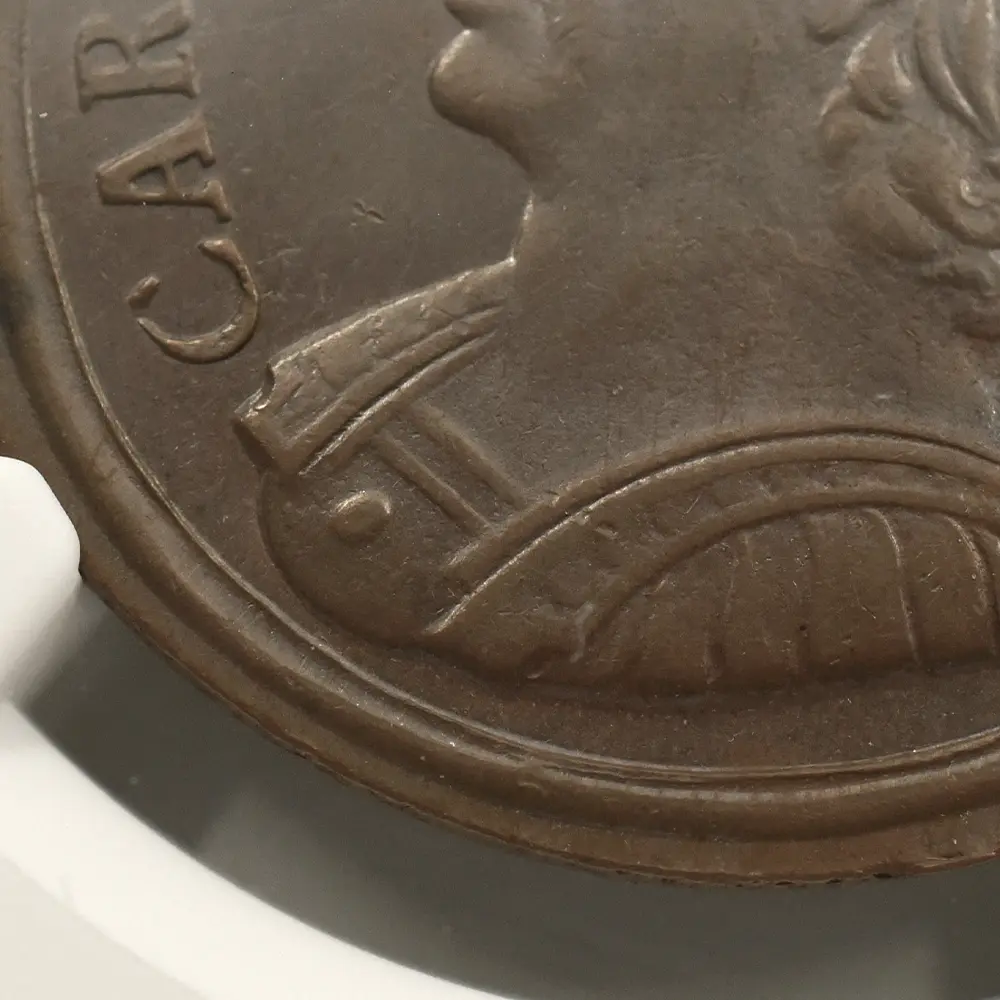 アンティークコイン8：6244 (1670) チャールズ2世 1/2ペニー 銅貨 NGC PF58BN P-404