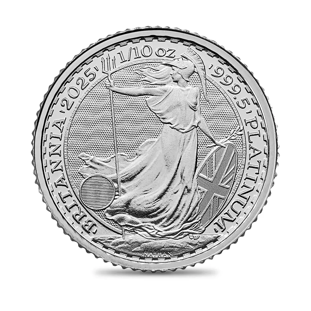 地金型2：6261 イギリス 2025 チャールズ3世 ブリタニア 10ポンド 1/10オンス プラチナ貨 【1枚】