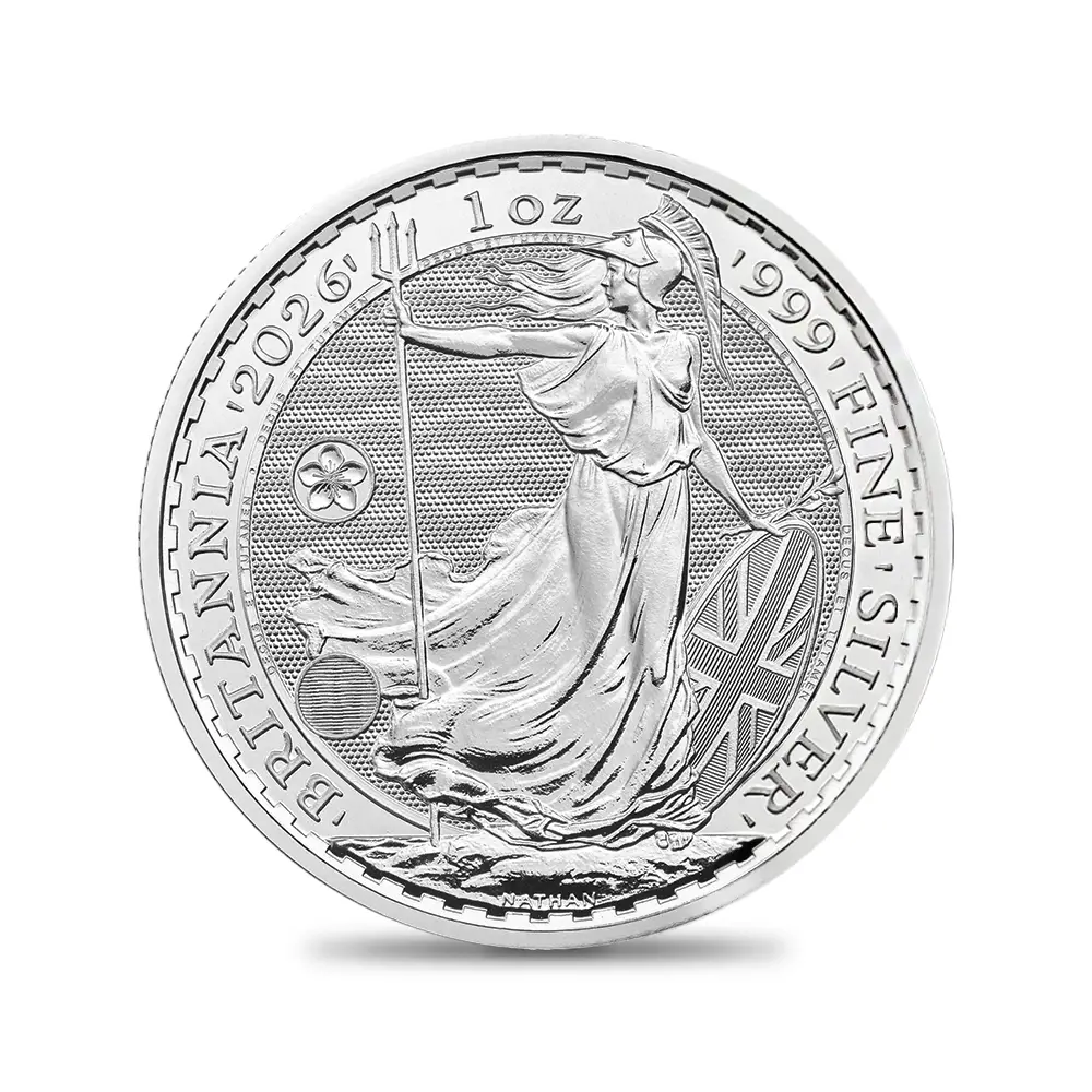 地金型2：6274 イギリス 2026 チャールズ3世 ブリタニア 2ポンド 1オンス 銀貨 白銀桜マーク入り【500枚】 (モンスターボックス付き)【ご予約承り品：納期1~2か月】