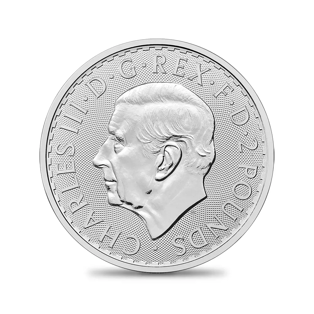 地金型3：6274 イギリス 2026 チャールズ3世 ブリタニア 2ポンド 1オンス 銀貨 白銀桜マーク入り【500枚】 (モンスターボックス付き)【ご予約承り品：納期1~2か月】