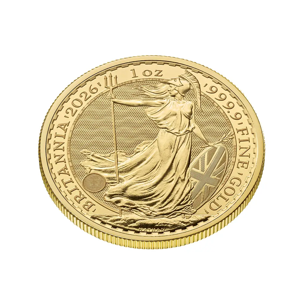 地金型4：6281 イギリス 2026 チャールズ3世 ブリタニア 100ポンド 1オンス 金貨【1枚】 (コインケース付き)