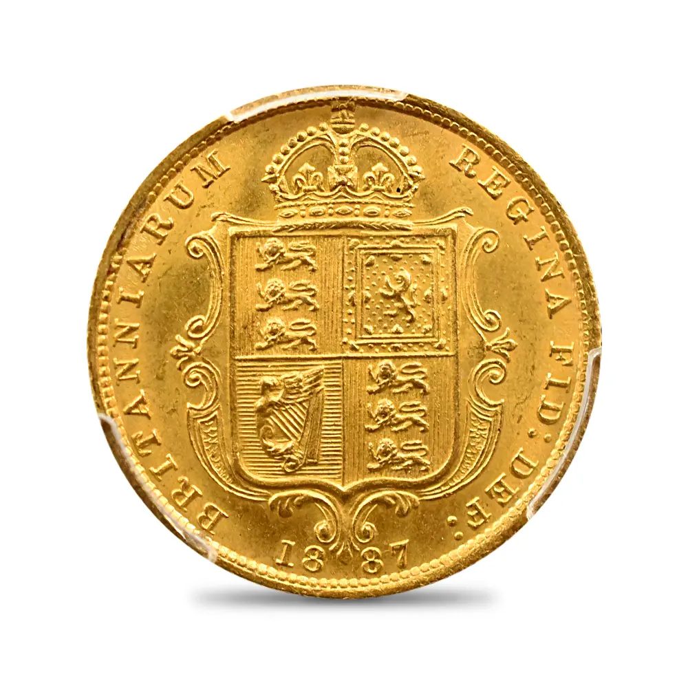 アンティークコイン3：6293 1887 ヴィクトリア女王 ジュビリーヘッド 1/2ソブリン金貨 PCGS MS63 S-3869A Small Close JEB