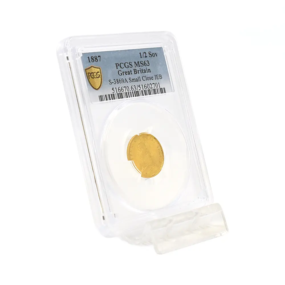 アンティークコイン6：6293 1887 ヴィクトリア女王 ジュビリーヘッド 1/2ソブリン金貨 PCGS MS63 S-3869A Small Close JEB