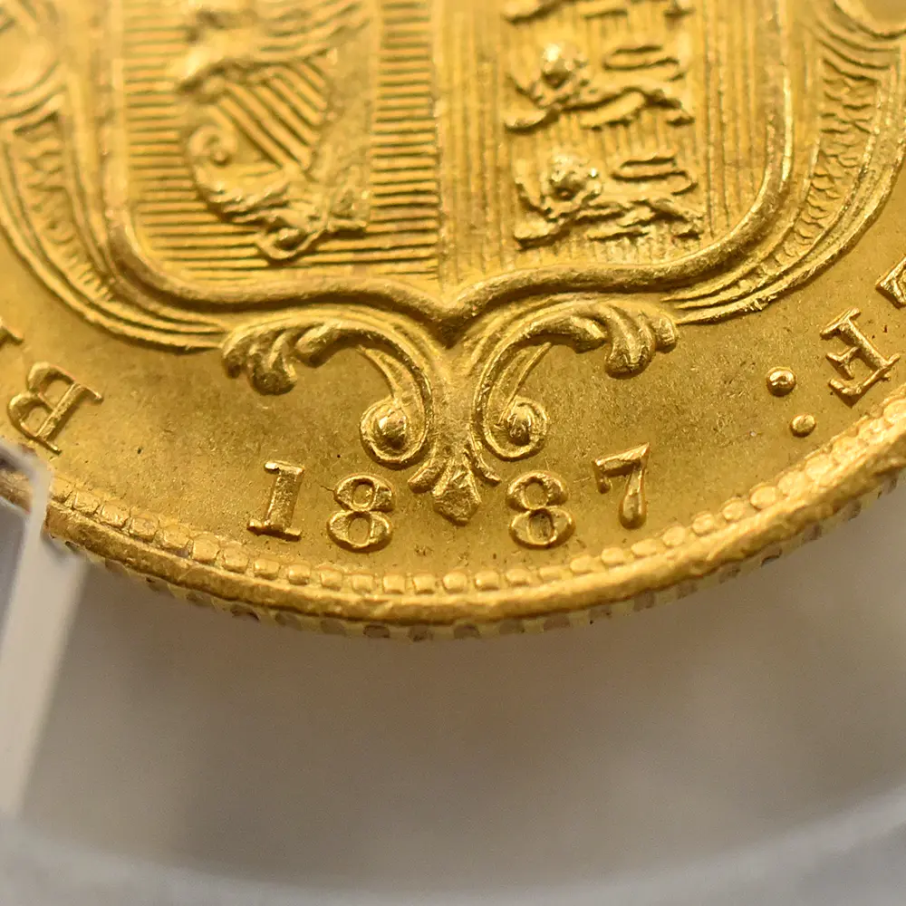 アンティークコイン13：6293 1887 ヴィクトリア女王 ジュビリーヘッド 1/2ソブリン金貨 PCGS MS63 S-3869A Small Close JEB