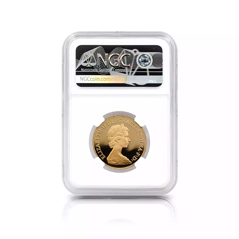 モダンコイン5：2173 1980 エリザベス2世 ヤングエリザベス 聖ジョージ竜退治 2ソブリン金貨 NGC PF70UC