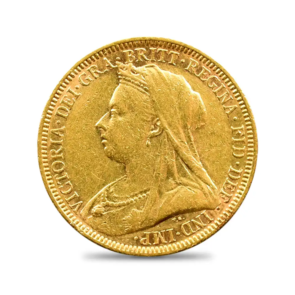 アンティークコイン2：3699 オーストラリア 1894 ヴィクトリア女王 オールド（ヴェールド）ヘッド 聖ジョージ竜退治 1ソブリン金貨 未鑑定