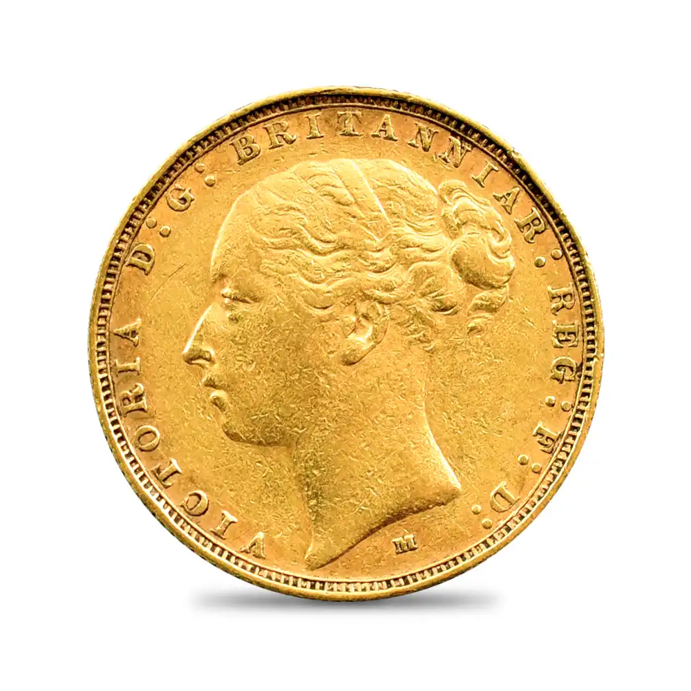 アンティークコイン2：3700 オーストラリア 1885 ヴィクトリア女王 ヤングヘッド 聖ジョージ竜退治 1ソブリン金貨 未鑑定