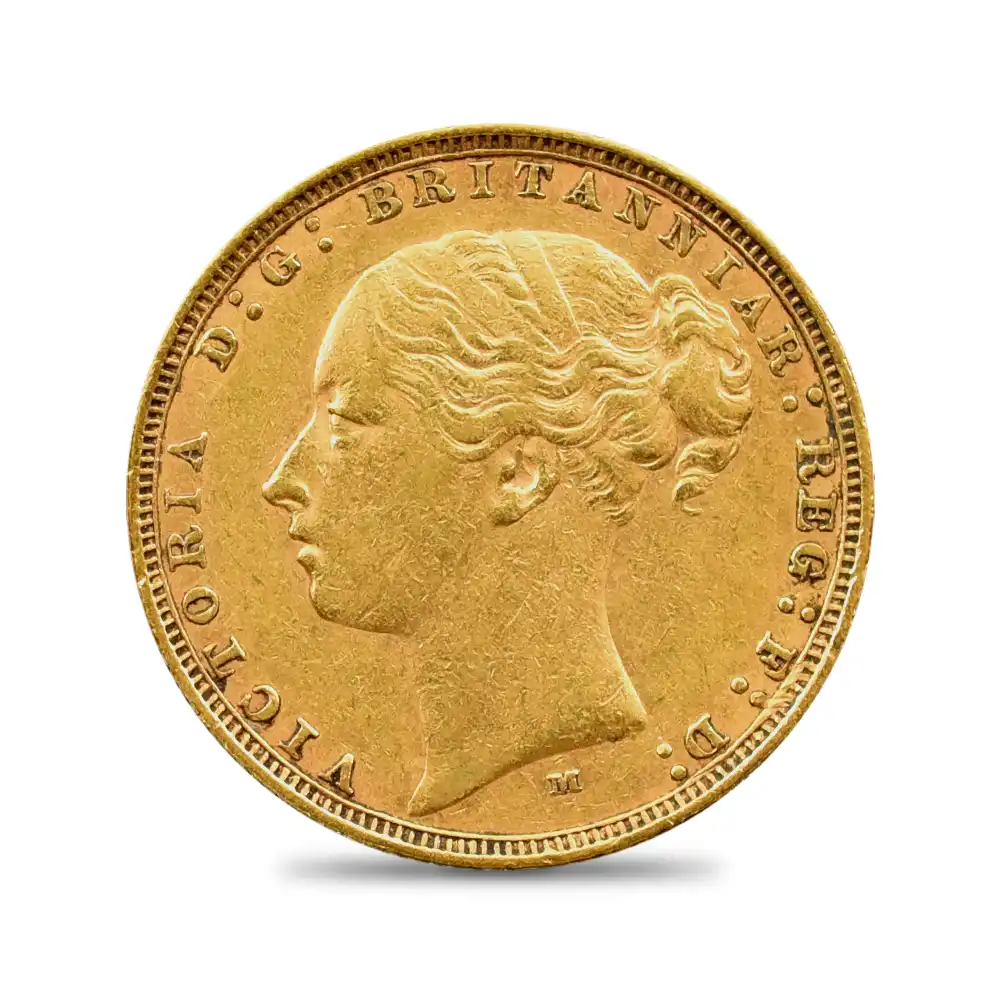アンティークコイン2：3701 オーストラリア 1883 ヴィクトリア女王 ヤングヘッド 聖ジョージ竜退治 1ソブリン金貨 未鑑定
