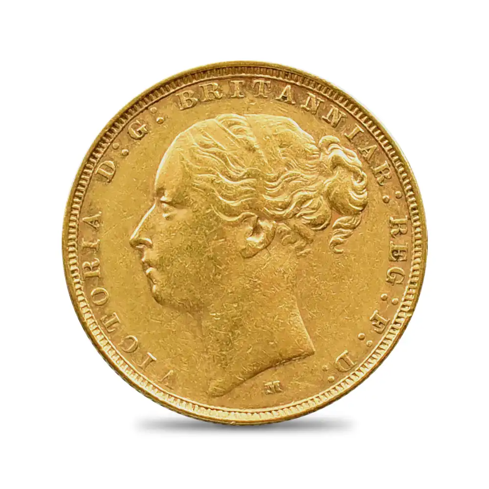 アンティークコイン2：3702 オーストラリア 1882 ヴィクトリア女王 ヤングヘッド 聖ジョージ竜退治 1ソブリン金貨 未鑑定