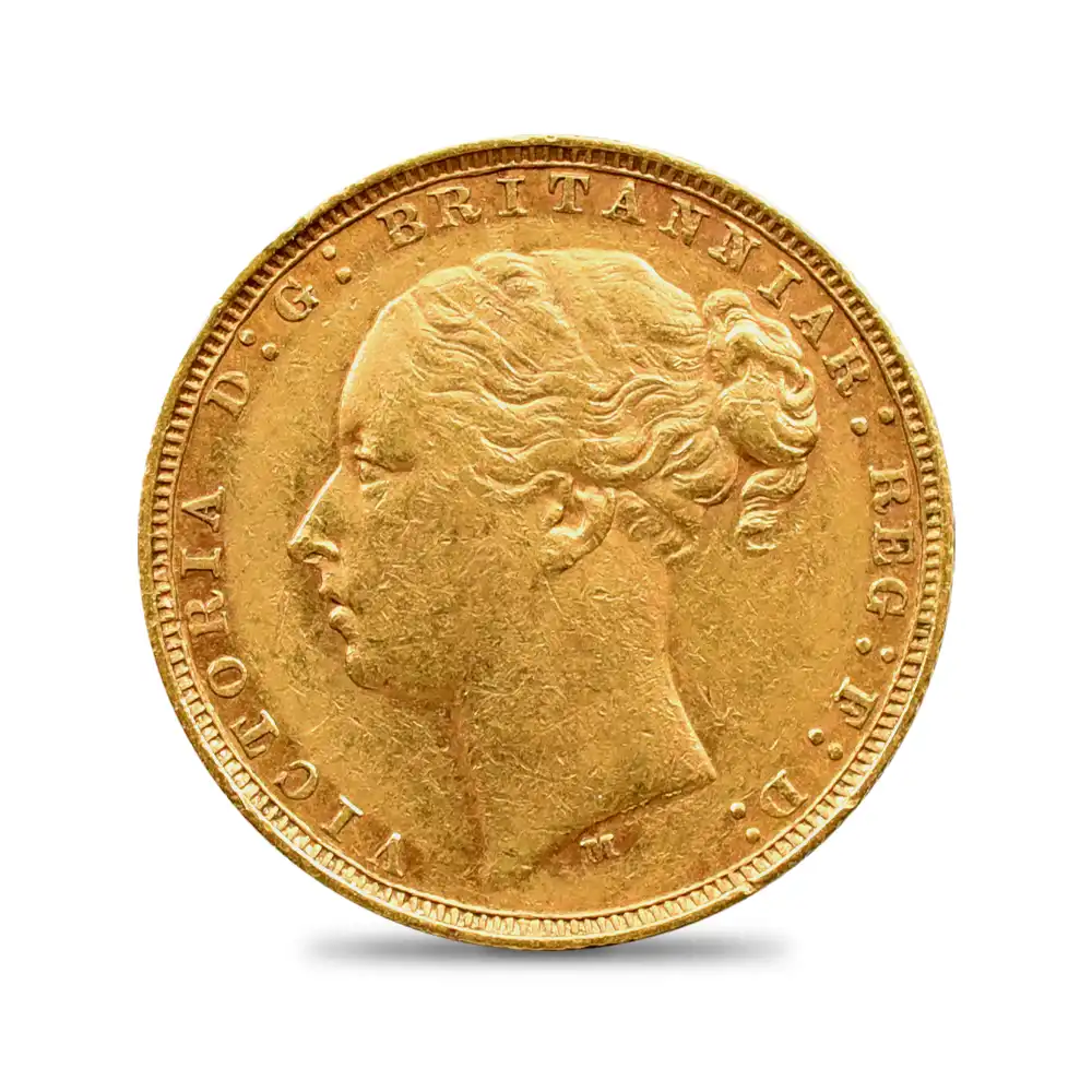 アンティークコイン2：3704 オーストラリア 1878 ヴィクトリア女王 ヤングヘッド 聖ジョージ竜退治 1ソブリン金貨 未鑑定