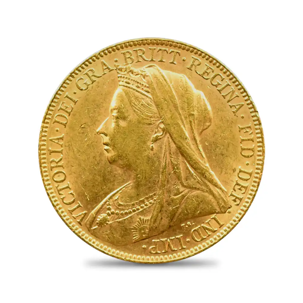 アンティークコイン2：3707 1898 ヴィクトリア女王 オールド（ヴェールド）ヘッド 聖ジョージ竜退治 1ソブリン金貨 未鑑定