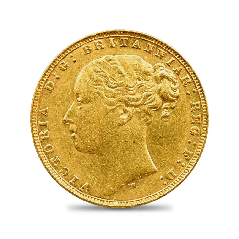 アンティークコイン2：3710 オーストラリア 1873 ヴィクトリア女王 ヤングヘッド 聖ジョージ竜退治 1ソブリン金貨 未鑑定