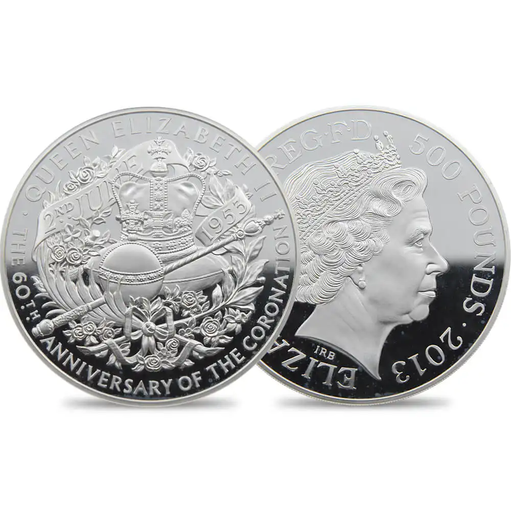 2013 エリザベス2世 戴冠60周年記念 500ポンド１キロ銀貨 ファースト