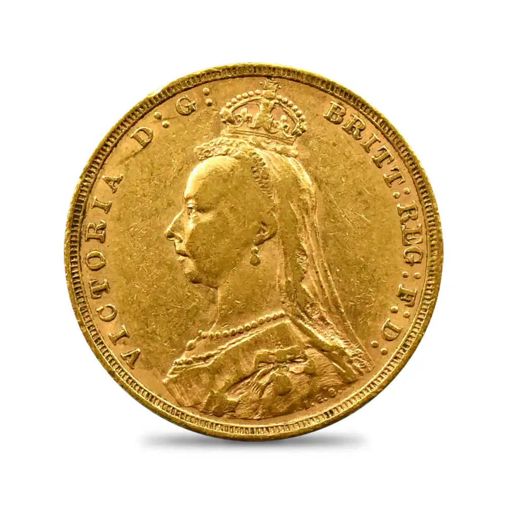 アンティークコイン2：3714 1892 ヴィクトリア女王 ジュビリーヘッド 聖ジョージ竜退治 1ソブリン金貨 未鑑定