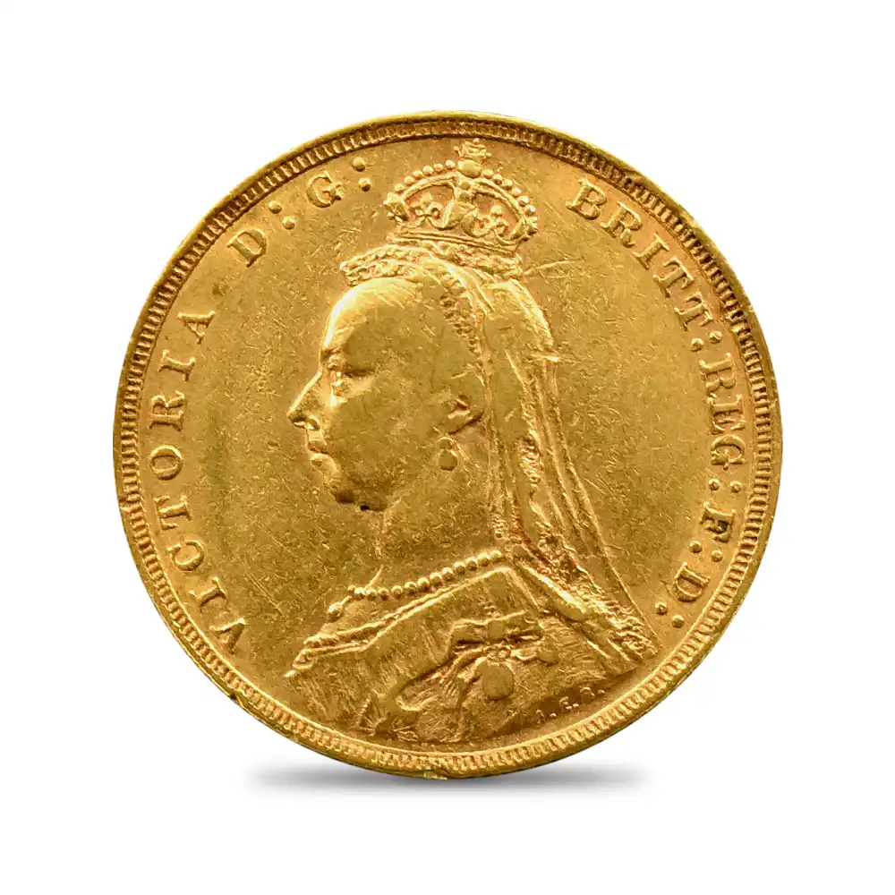アンティークコイン2：3715 1889 ヴィクトリア女王 ジュビリーヘッド 聖ジョージ竜退治 1ソブリン金貨 未鑑定