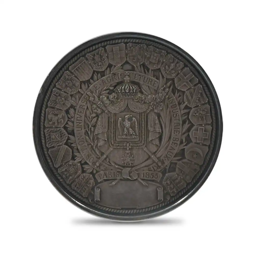 アンティークコインs6：506 フランス 1855 ナポレオン3世 金メダル銀メダル NGC 2枚セット