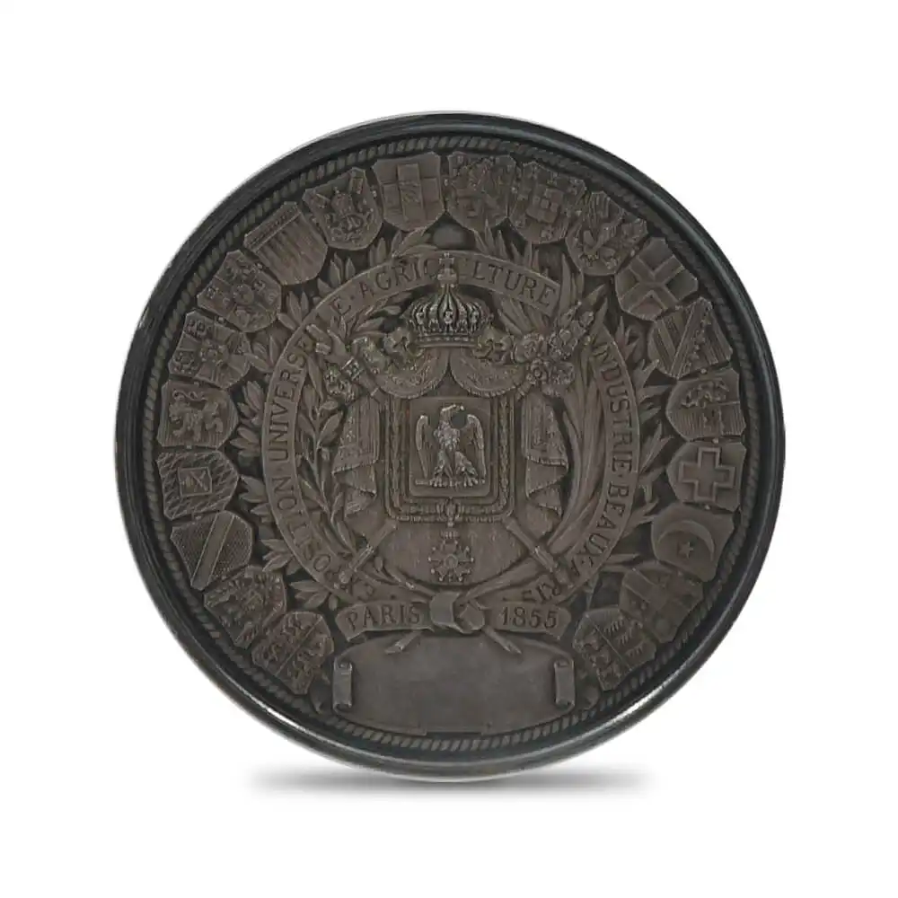 アンティークコイン6：506 フランス 1855 ナポレオン3世 金メダル銀メダル NGC 2枚セット