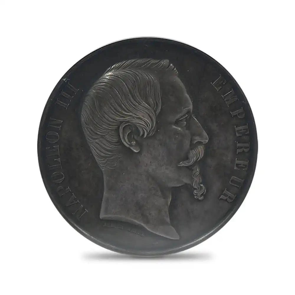 アンティークコインs4：506 フランス 1855 ナポレオン3世 金メダル銀メダル NGC 2枚セット