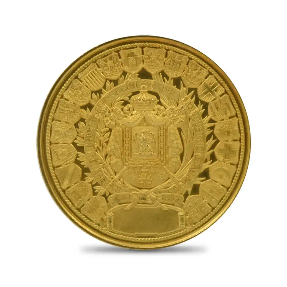 アンティークコインs5：506 フランス 1855 ナポレオン3世 金メダル銀メダル NGC 2枚セット