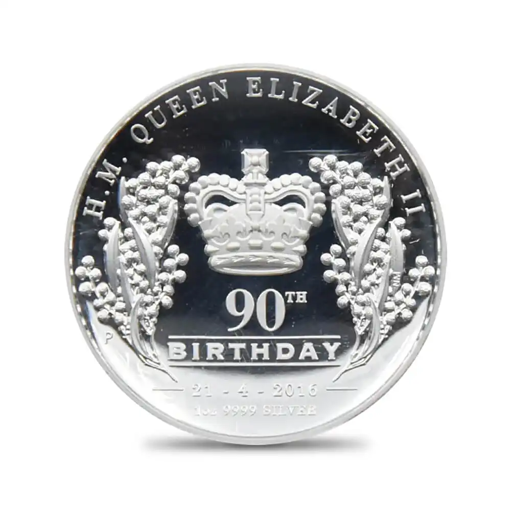 モダンコイン2：790 オーストラリア 2016P エリザベス2世生誕90周年記念 1ドル1オンスハイレリーフ銀貨 ファーストストライク PCGS PR70DC
