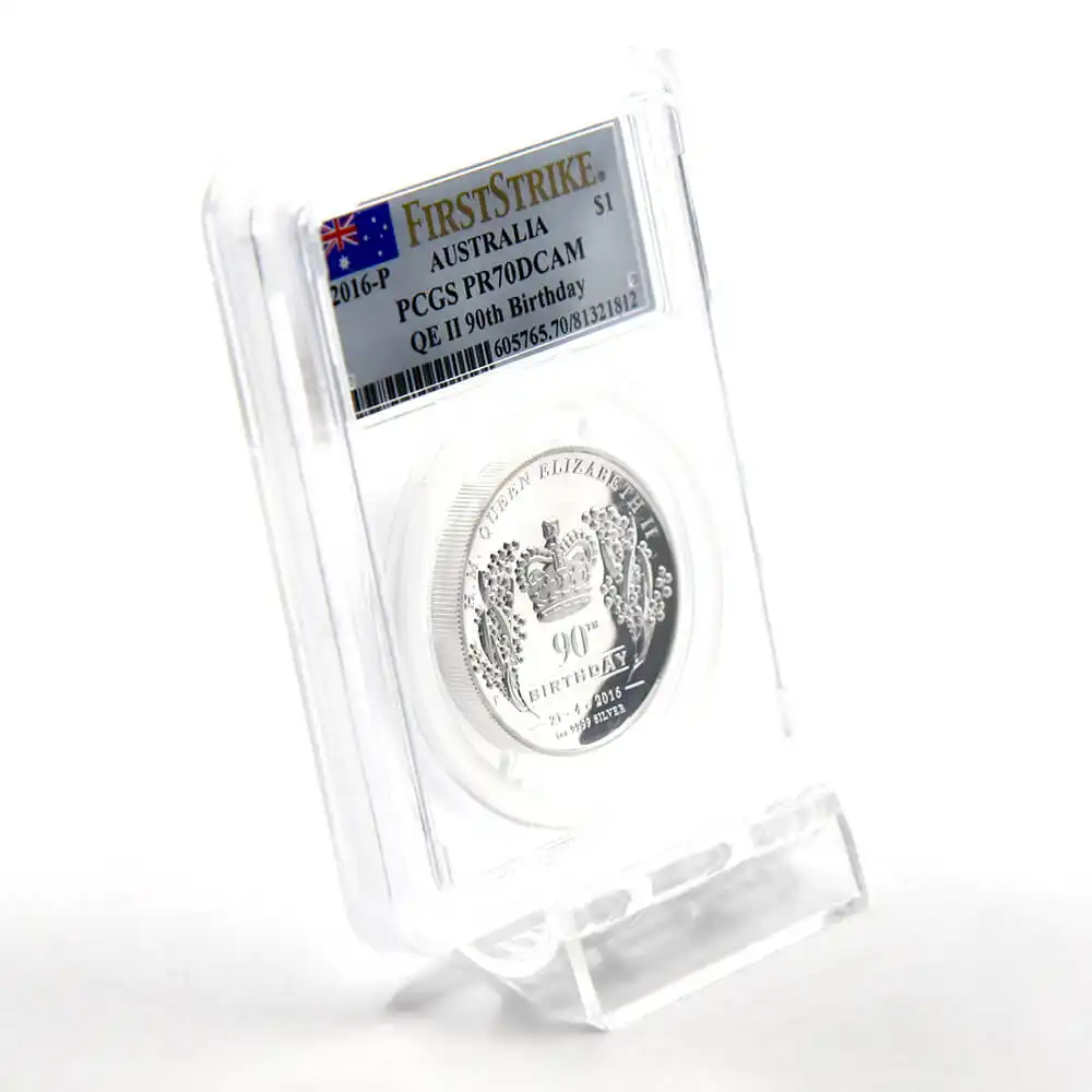 モダンコイン6：790 オーストラリア 2016P エリザベス2世生誕90周年記念 1ドル1オンスハイレリーフ銀貨 ファーストストライク PCGS PR70DC