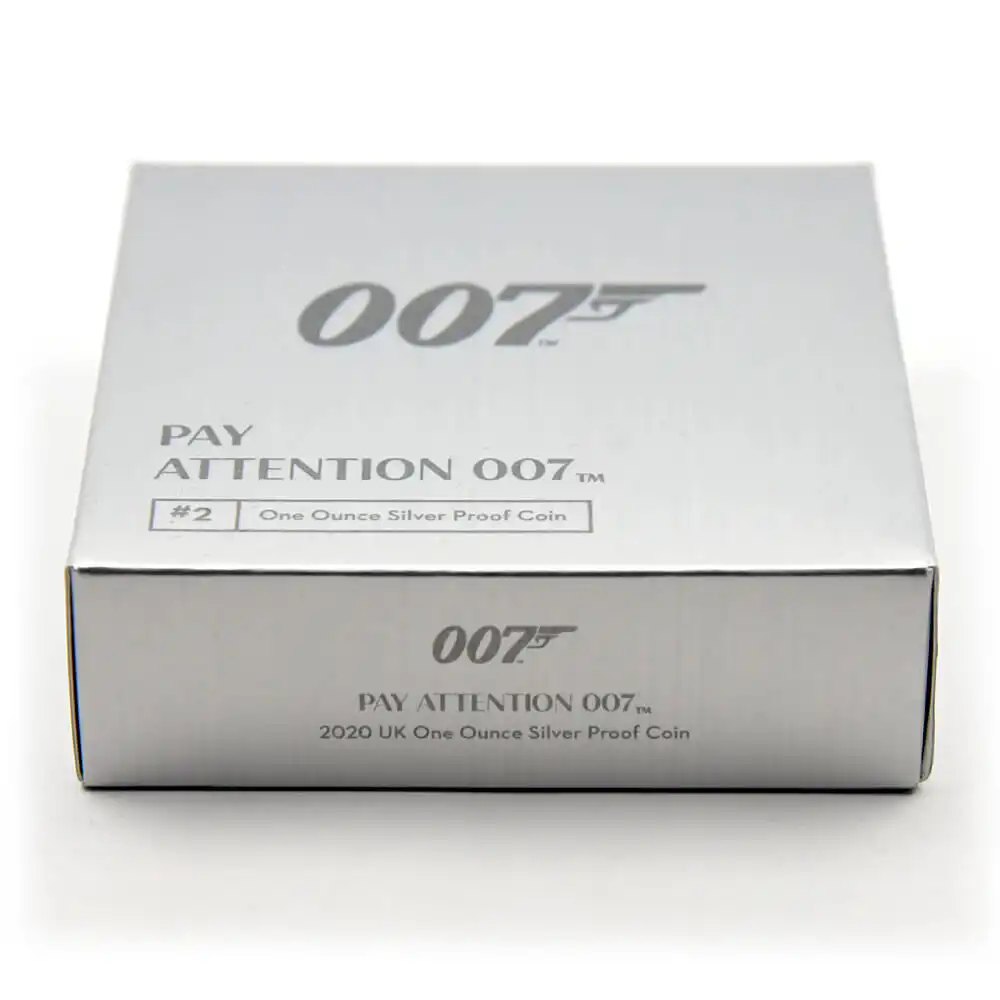 モダンコイン7：873 2020 エリザベス2世 007 ジェームズ・ボンド 第2貨 2ポンド1オンス銀貨 ファーストリリース NGC PF70UC 箱付き