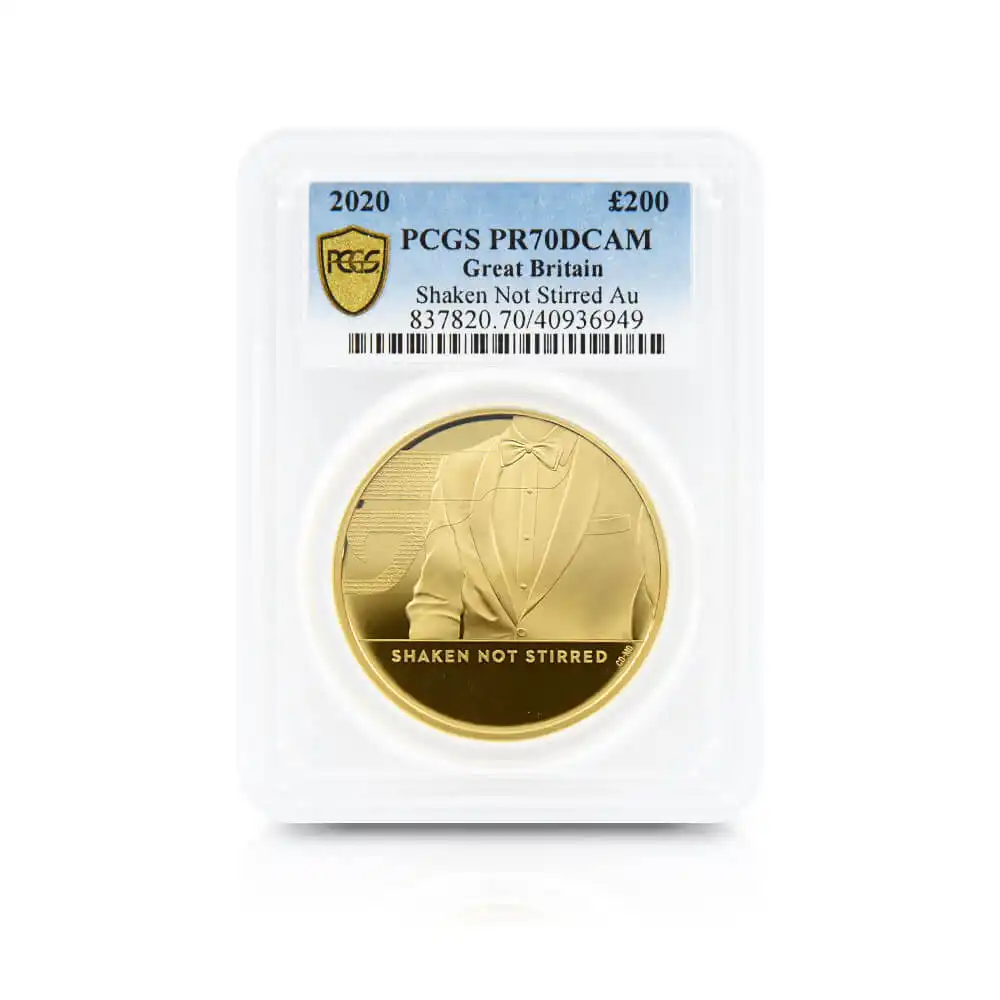 モダンコイン12：951 2020 エリザベス2世 007 ジェームズ・ボンド 200ポンド2オンス金貨 3点セット PCGS PR70DC 箱付き