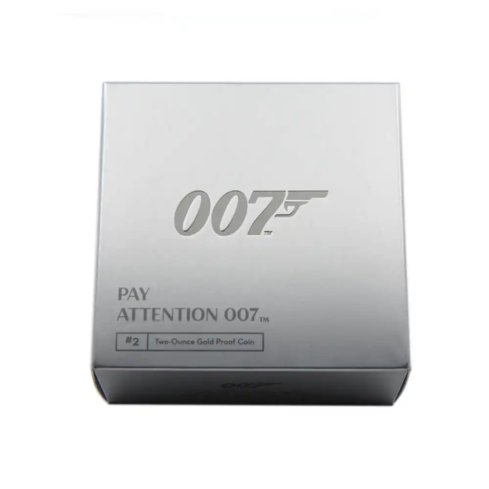 モダンコイン15：951 2020 エリザベス2世 007 ジェームズ・ボンド 200ポンド2オンス金貨 3点セット PCGS PR70DC 箱付き