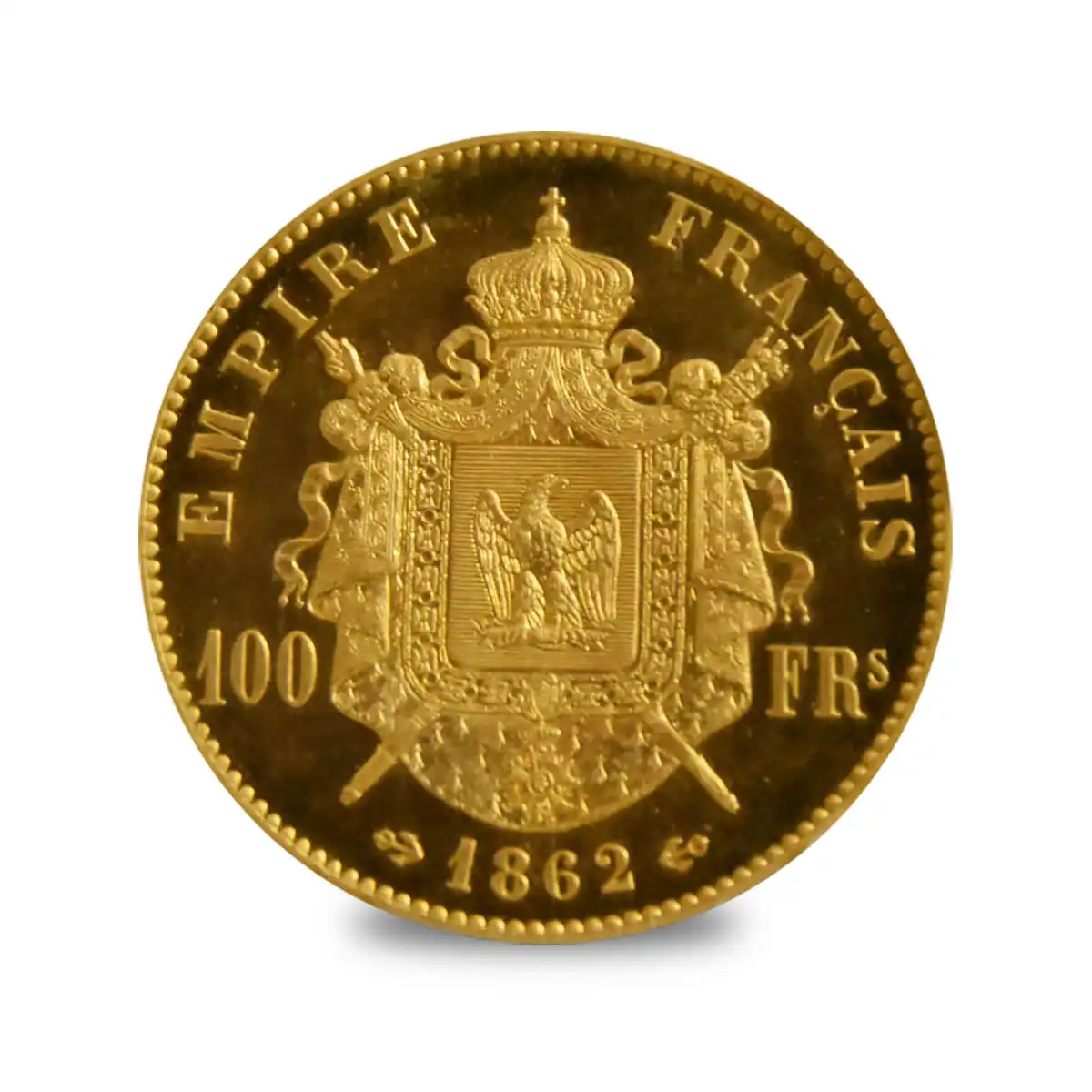 アンティークコイン2：1064 フランス 1862年 ナポレオン3世 有冠 100フラン試作金貨 PCGS SP65CAM