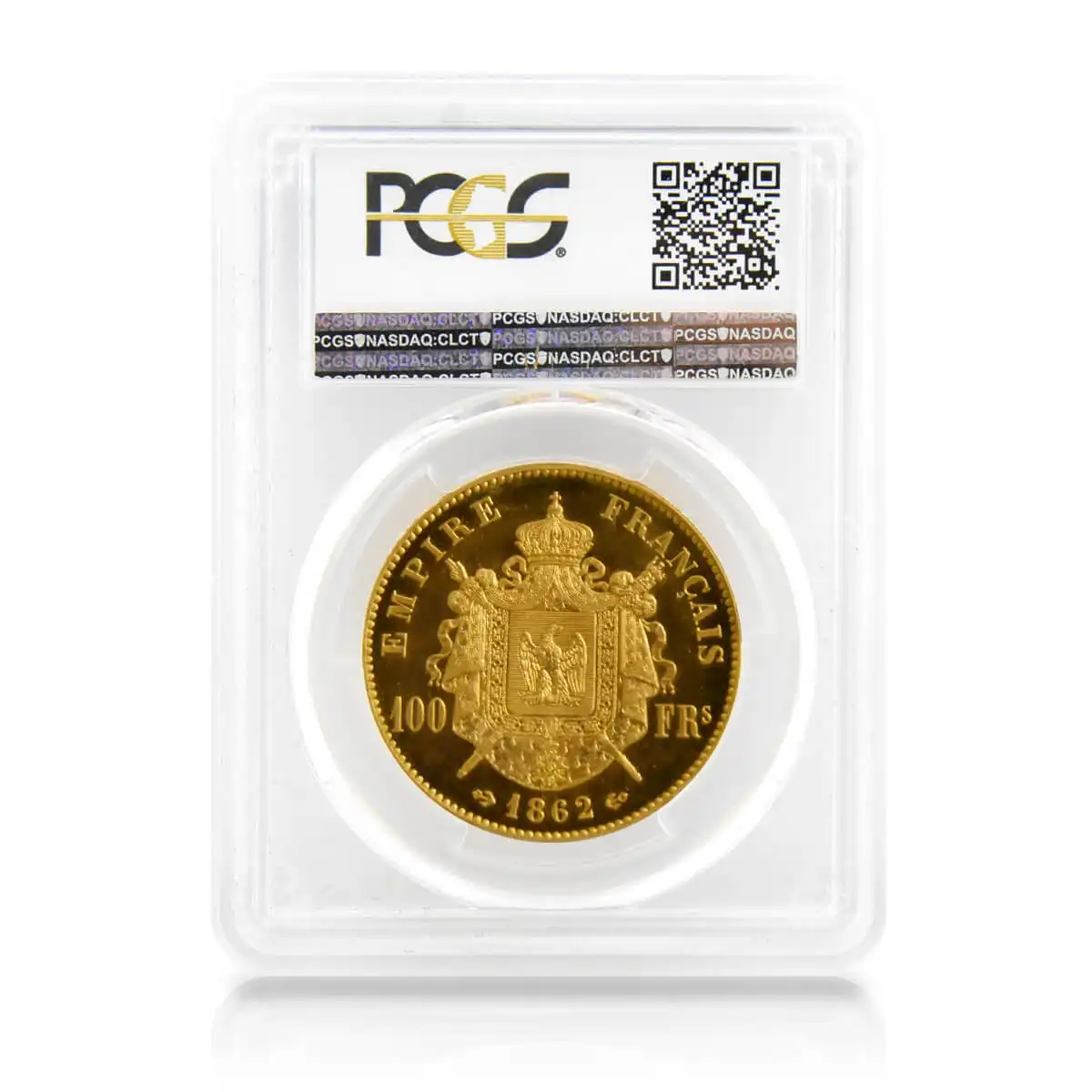 アンティークコイン4：1064 フランス 1862年 ナポレオン3世 有冠 100フラン試作金貨 PCGS SP65CAM