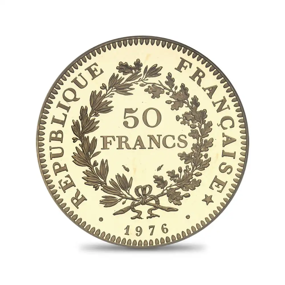 モダンコイン3：1188 フランス 1976 ヘラクレス 50フランピエフォー試作金貨 PCGS SP68【ご予約承り品】