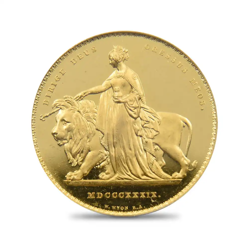アンティークコイン2：1237 1839 ヴィクトリア女王 5ポンド金貨 ウナ＆ライオン PCGS PR63DC WR-279