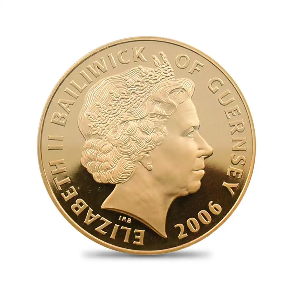 モダンコイン3：1348 ガーンジー 2006 エリザベス2世 女王誕生80周年記念 5ポンド金貨 PCGS PR69DC