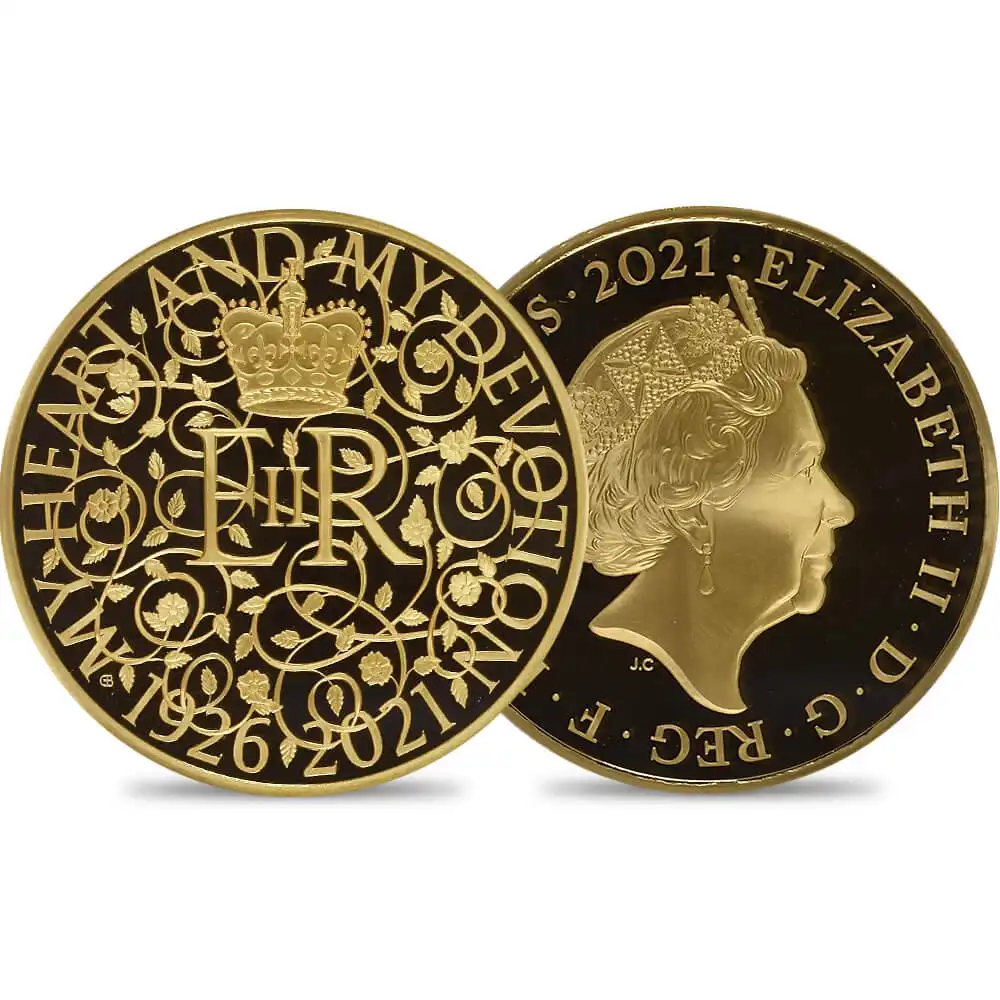 2021 エリザベス女王 誕生95周年記念 10ポンド5オンス金貨 ファースト 