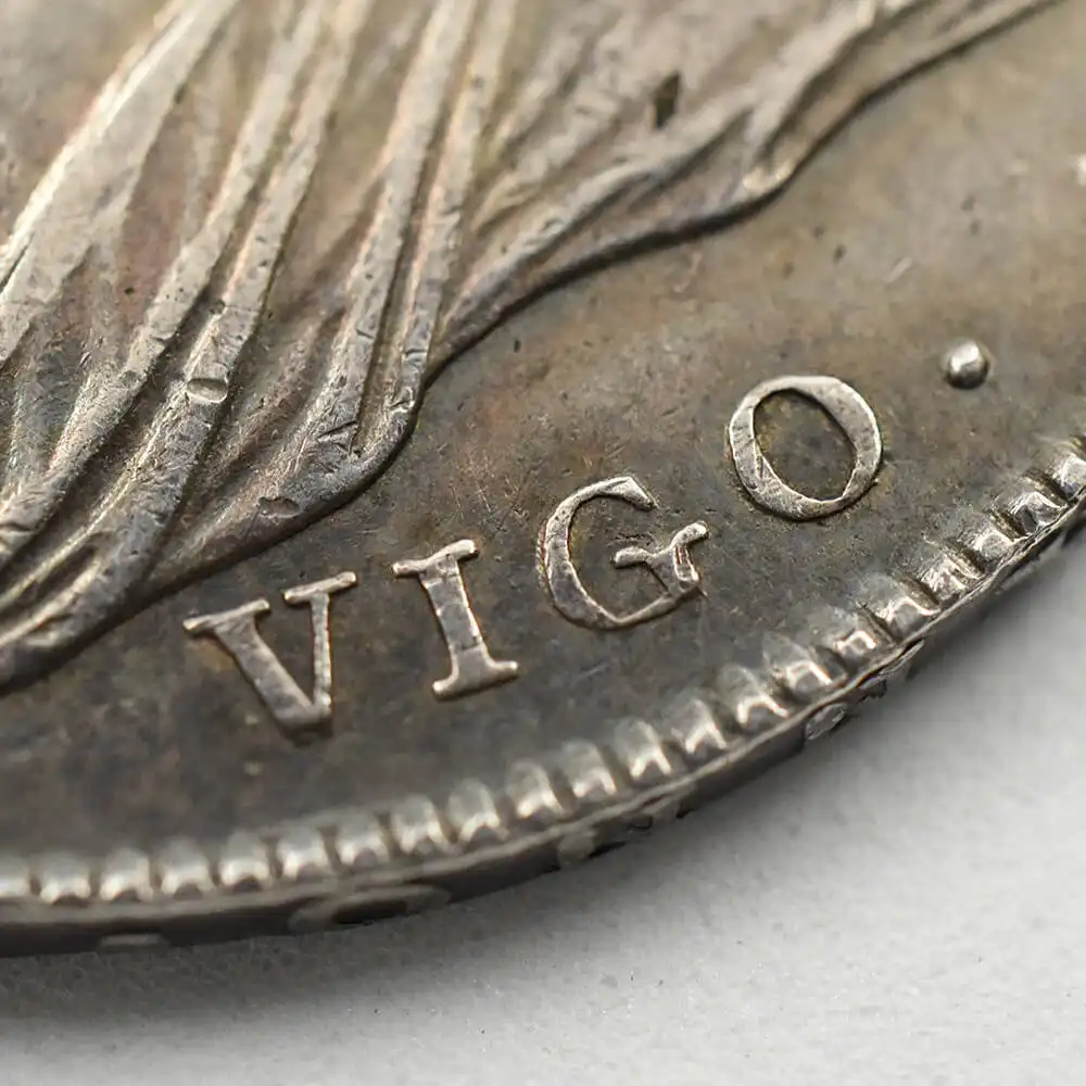 アンティークコイン4：1355 1703 アン女王 VIGO クラウン銀貨 未鑑定