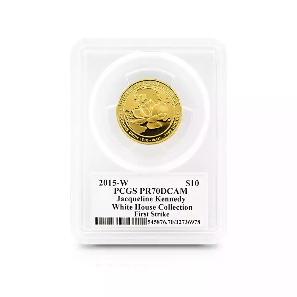 モダンコイン4：2188 アメリカ 2015W ジャクリーン・ケネディ 10ドル1/2オンス金貨 ファーストストライク PCGS PR70DC