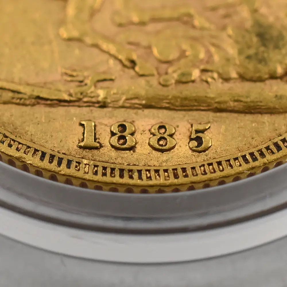 アンティークコイン4：3726 オーストラリア 1885 ヴィクトリア女王 ヤングヘッド 聖ジョージ竜退治 1ソブリン金貨 未鑑定