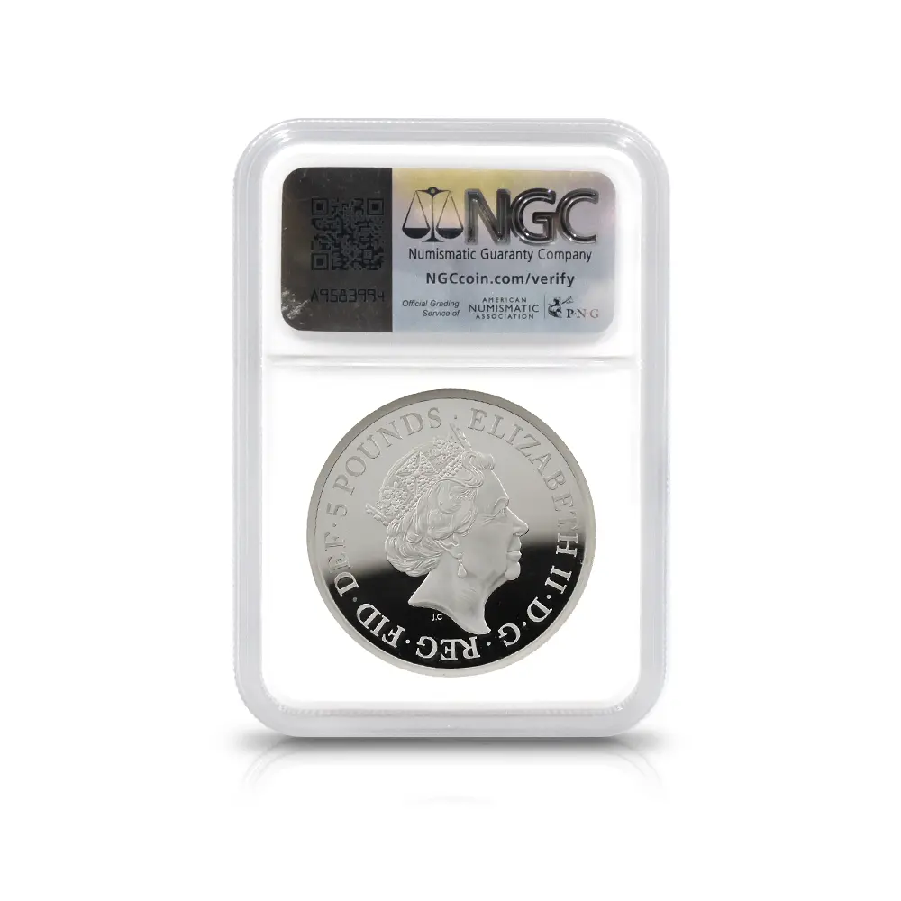 モダンコイン5：6310 2019 エリザベス2世 ウナ＆ライオン 5ポンド2オンス銀貨 NGC PF68UC