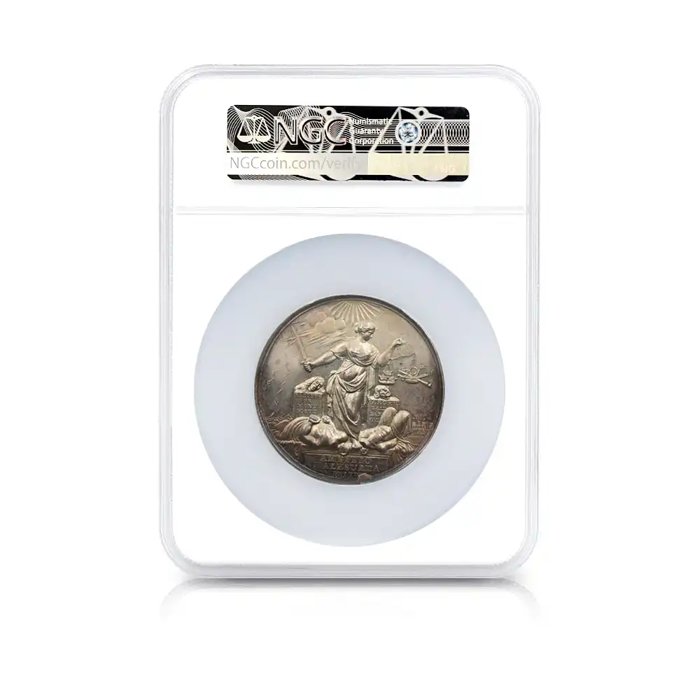 メダル5：1546 1685 ジェームズ2世 モンマスの反乱 銀メダル NGC MS64 MI-615-27
