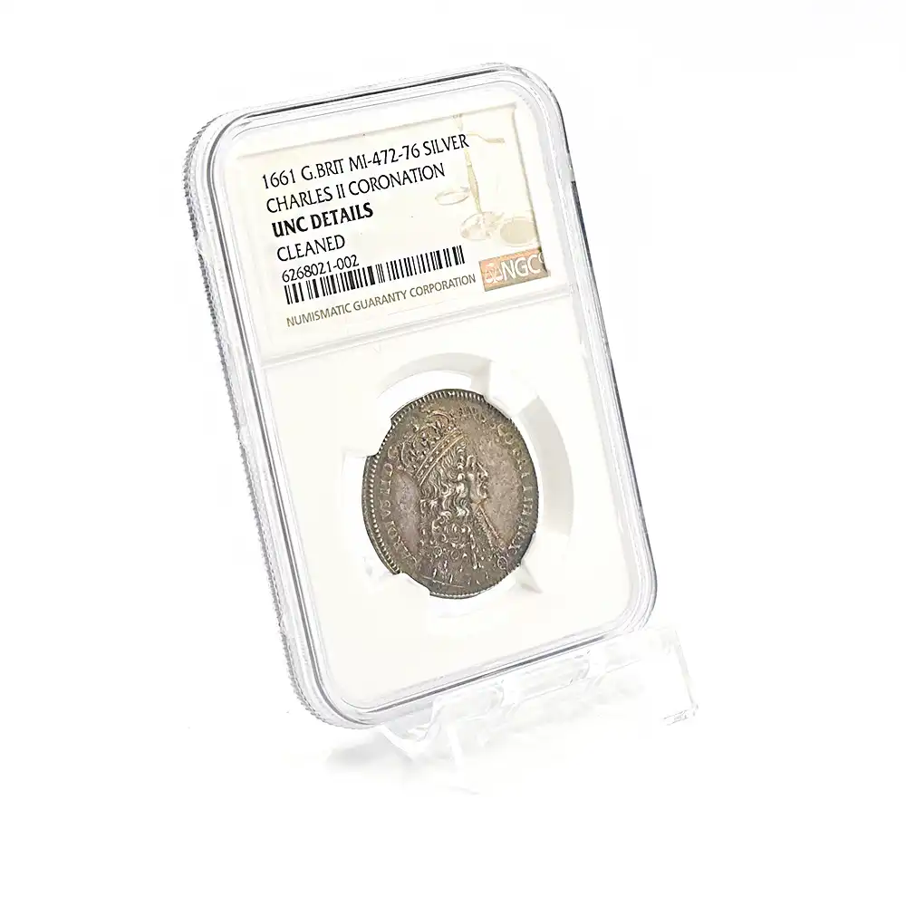 メダル6：1553 1661 チャールズ2世 戴冠記念 銀メダル NGC UNC DETAILS MI-472-76