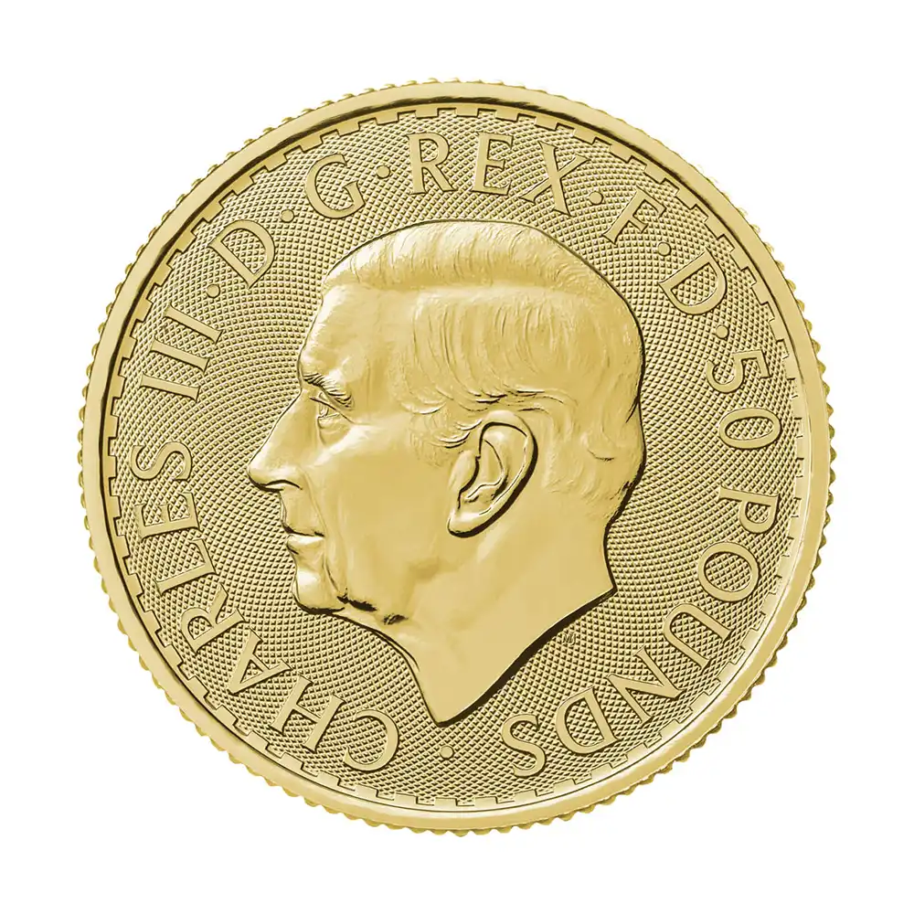 地金型3：6315 イギリス 2025 チャールズ3世 ブリタニア 50ポンド 1/2オンス 金貨 【1枚】(ブリスターパック付き)