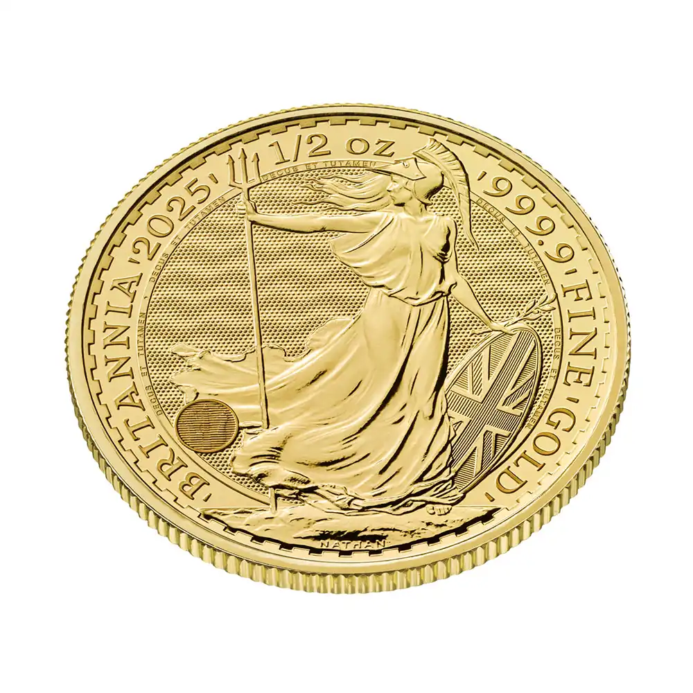 地金型6：6315 イギリス 2025 チャールズ3世 ブリタニア 50ポンド 1/2オンス 金貨 【1枚】(ブリスターパック付き)