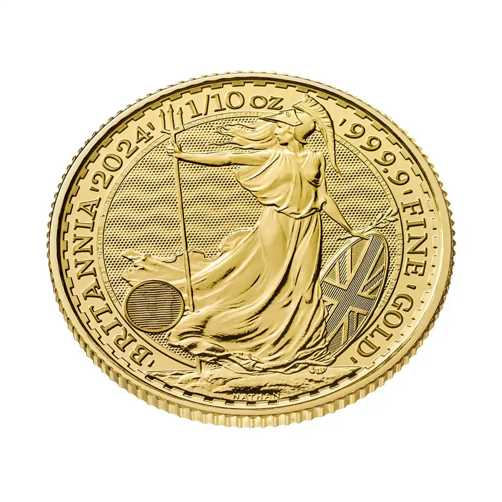 地金型6：6317 イギリス 2025 チャールズ3世 ブリタニア 10ポンド 1/10オンス 金貨 【1枚】(ブリスターパック付き)
